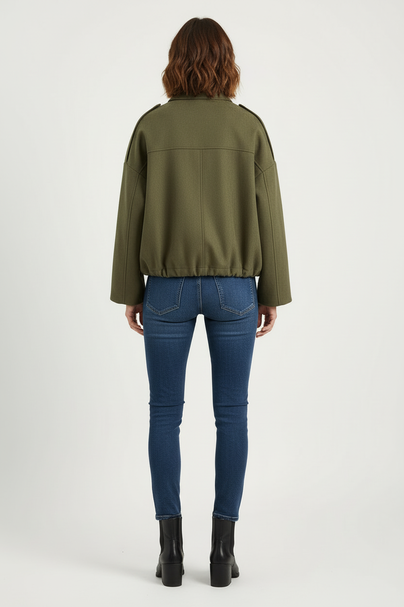 Oversized Jacket with Vintage Inspired Finish