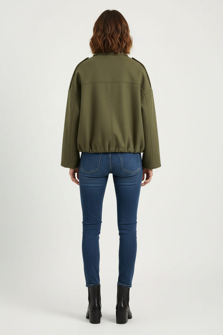 Oversized Jacket with Vintage Inspired Finish