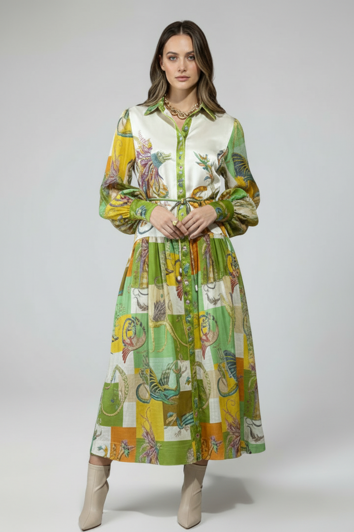 Savannah | Printed Long Sleeve Maxi Dress