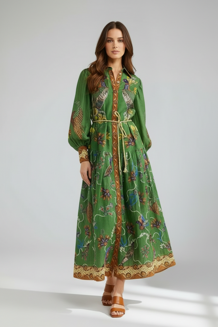 Savannah | Printed Long Sleeve Maxi Dress