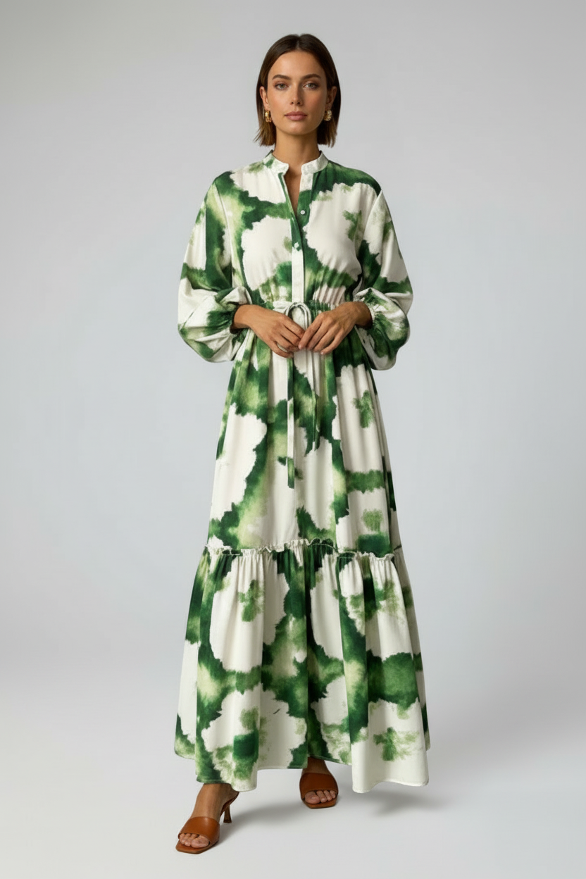 Savannah | Printed Long Sleeve Maxi Dress