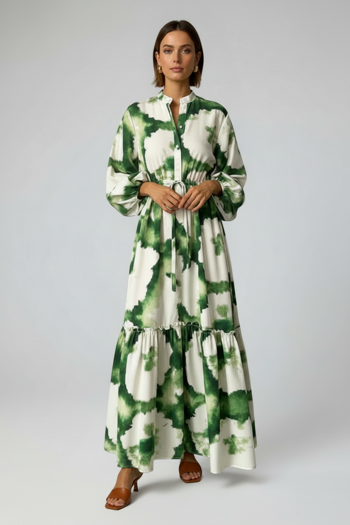 Savannah | Printed Long Sleeve Maxi Dress