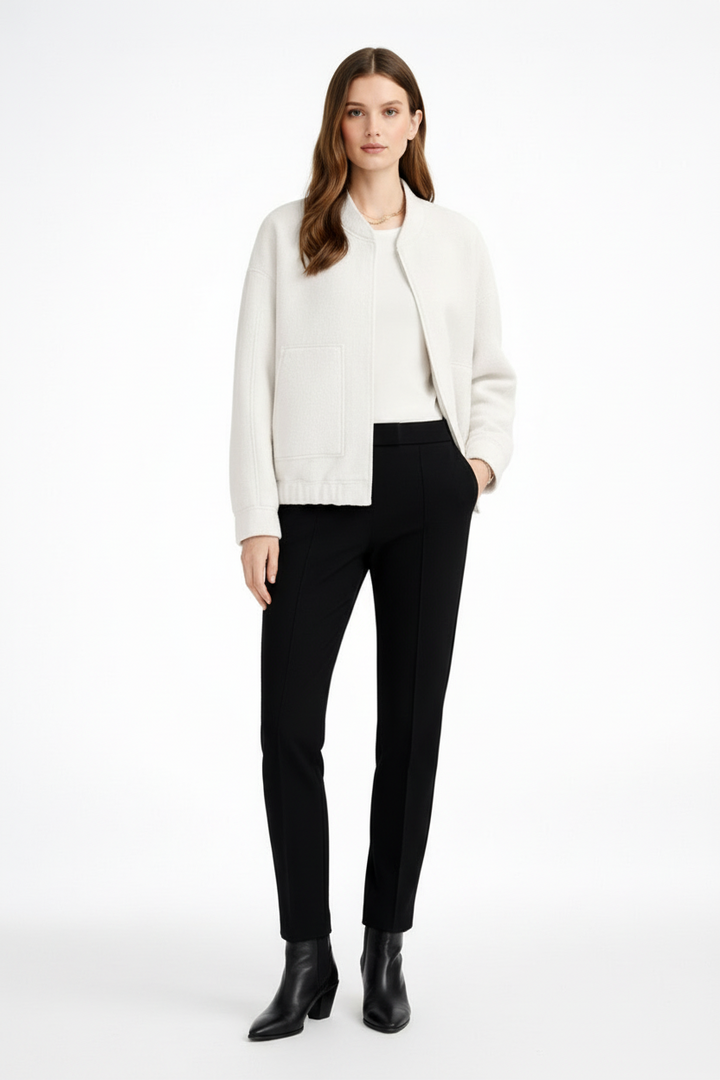 Women’s Structured Bomber Jacket with Close-Fit Profile