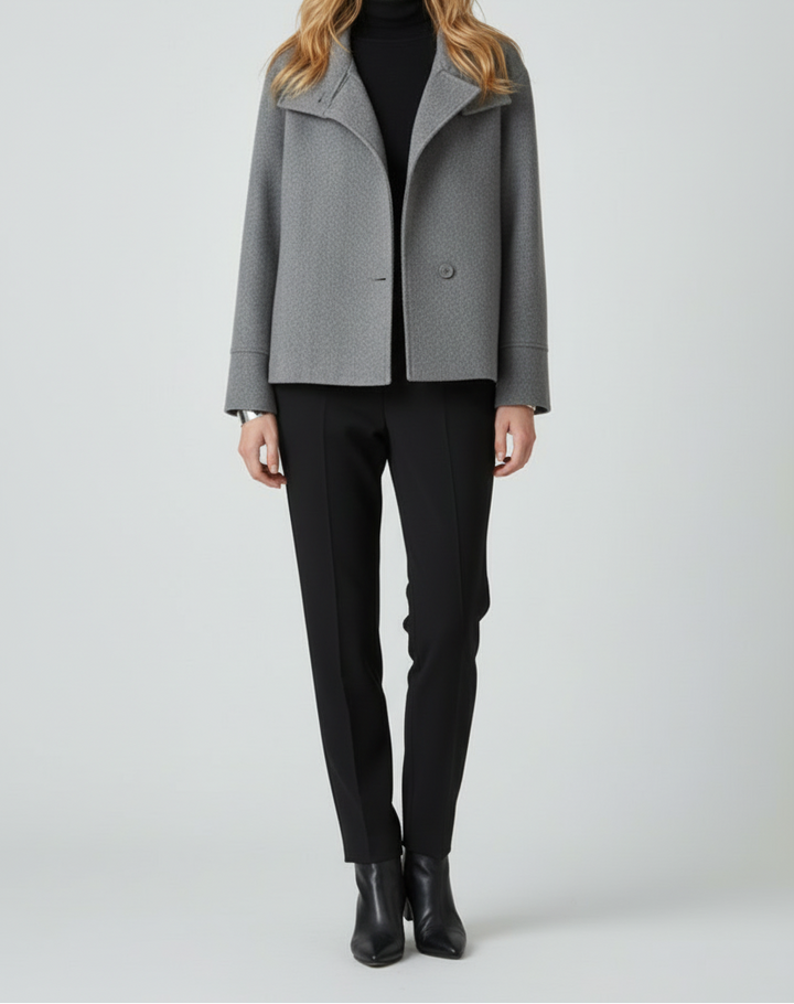 Women’s Jacket with Wide Collar and Button Front