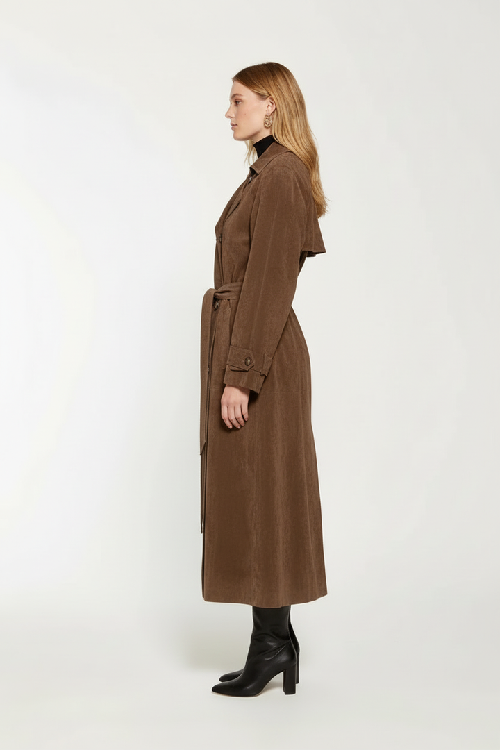 Long Double Breasted Trench Coat