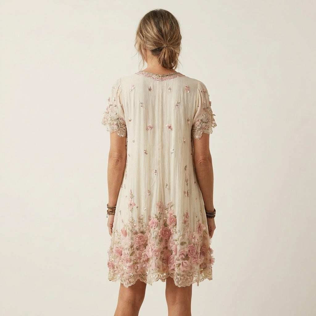 Rosalie™ | Floral Embroidered V-Neck Dress