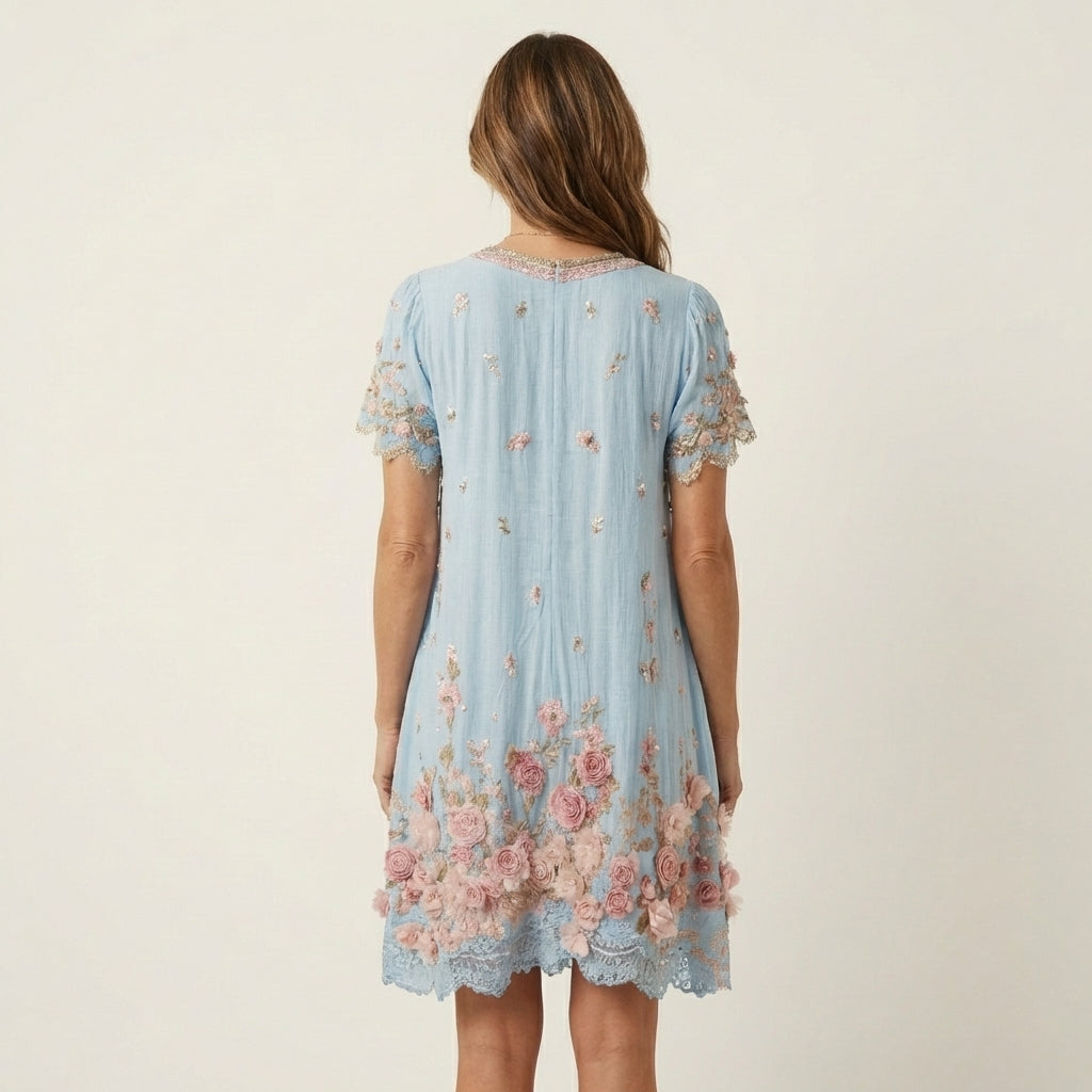 Rosalie™ | Floral Embroidered V-Neck Dress