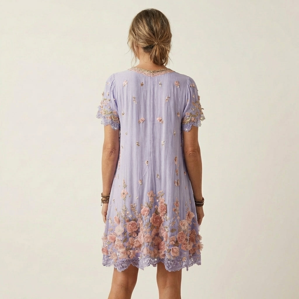 Rosalie™ | Floral Embroidered V-Neck Dress