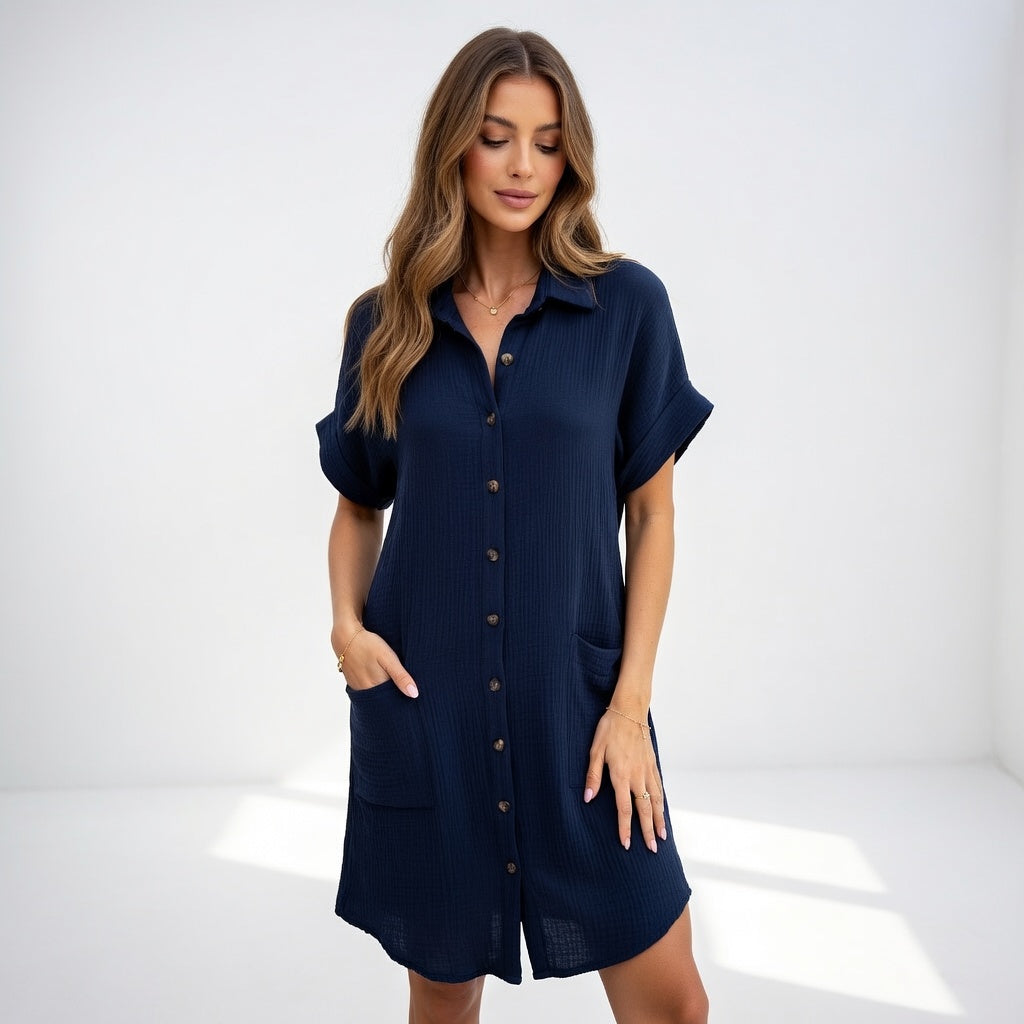 Béatrice™ — Chic and Effortless Shirt Dress