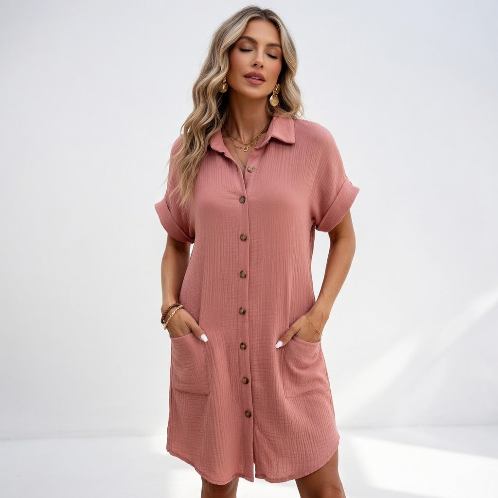 Béatrice™ — Chic and Effortless Shirt Dress