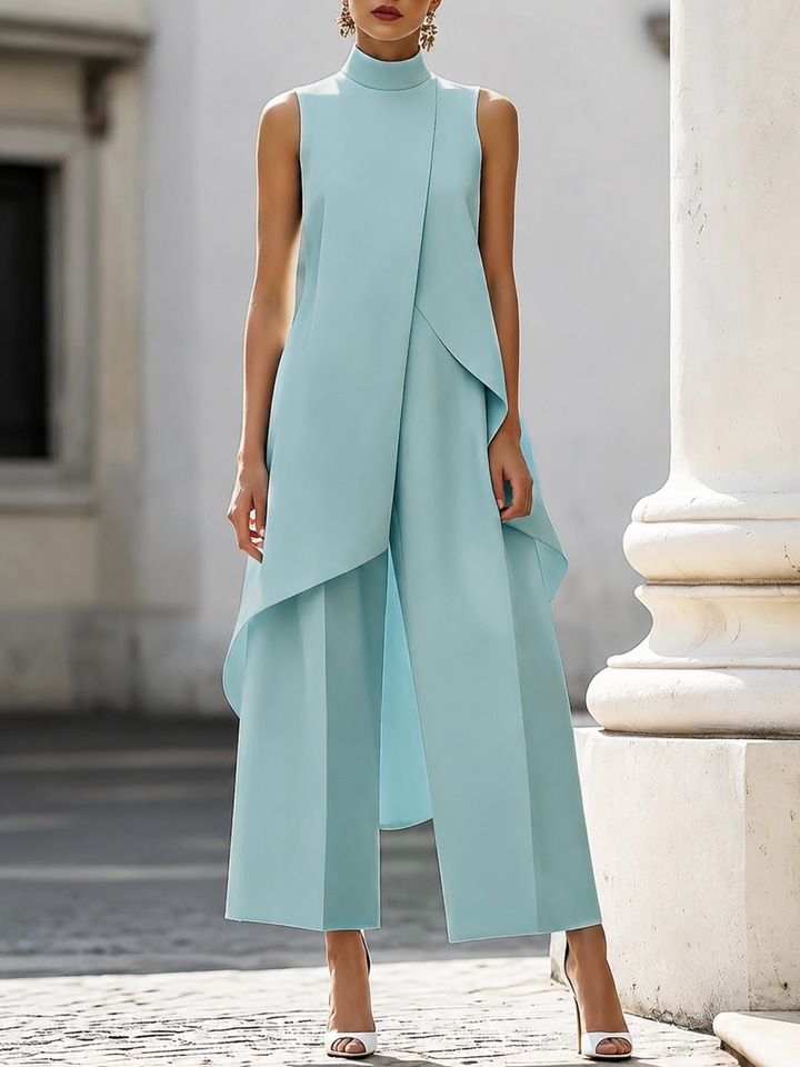 Martina™ | Sculpted High-Neck Wide-Leg Jumpsuit