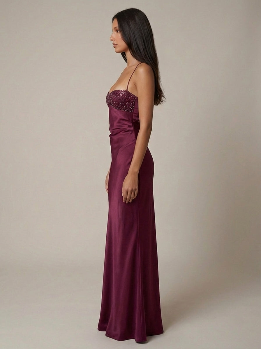Madison | Beaded Halter Maxi Dress