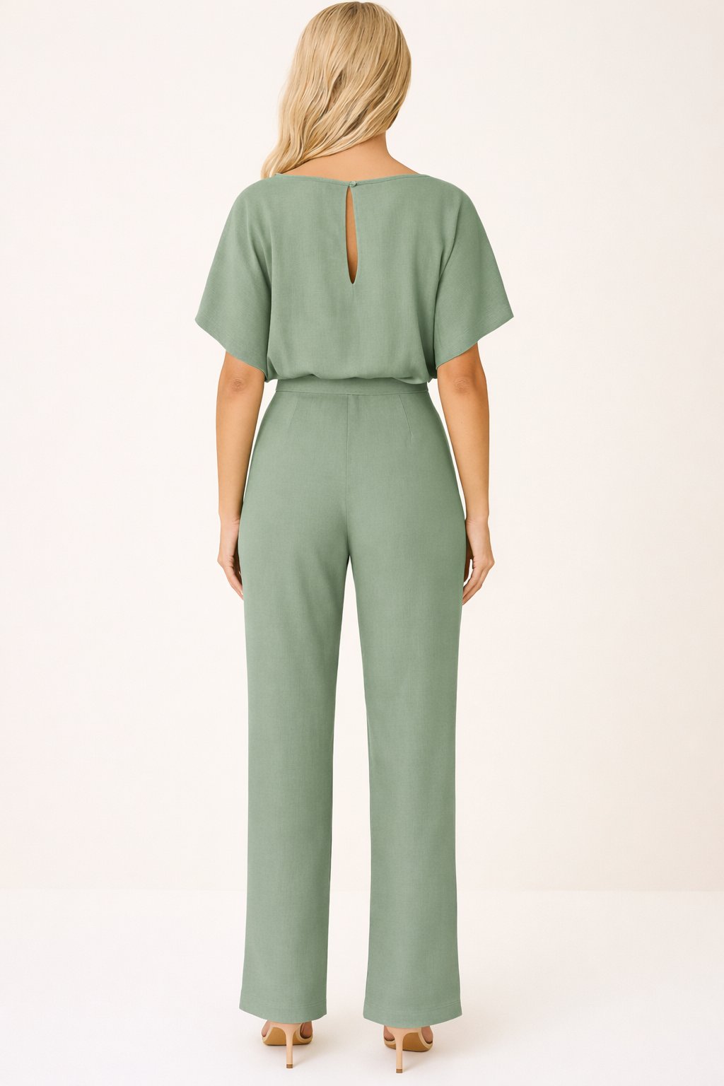 Scarlett | Women's Short-Sleeve Wide-Leg Belted Jumpsuit