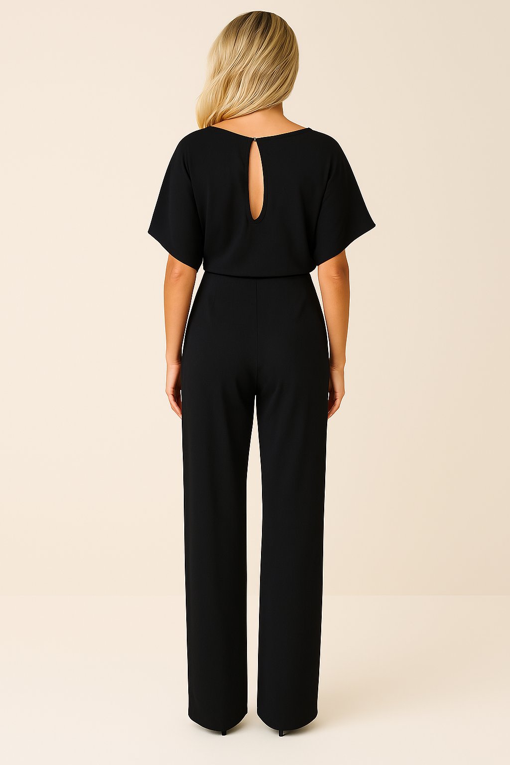 Scarlett | Women's Short-Sleeve Wide-Leg Belted Jumpsuit